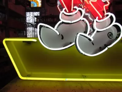 New Reddy Kilowatt Double-sided Porcelain Neon with Matching Can 48"W x 80"H