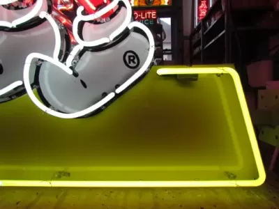 New Reddy Kilowatt Double-sided Porcelain Neon with Matching Can 48"W x 80"H