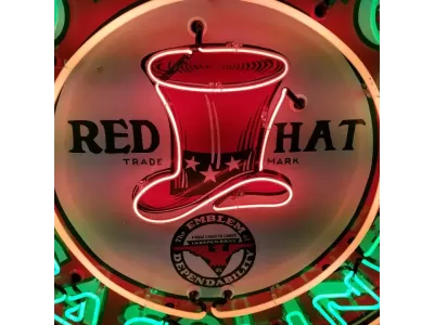 New Red Hat Royal "400" Gasoline Porcelain Neon Sign 48" Diameter