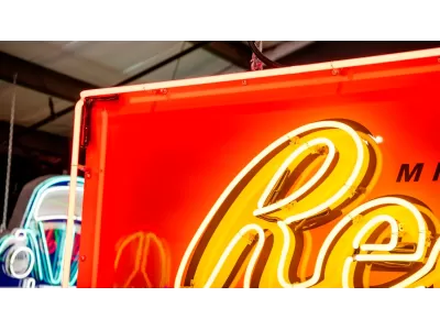 New Reese's Peanut Butter Cups Candy Wrapper Painted Neon Sign 78 IN W x 32 IN H