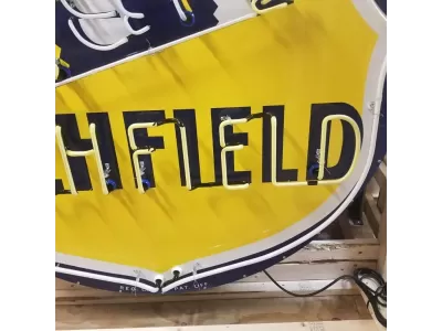 Original Richfield 60" Diameter Porcelain Neon Sign