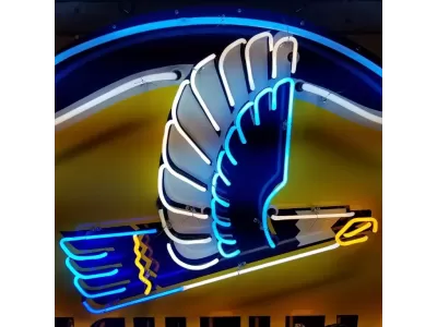 Original Richfield 60" Diameter Porcelain Neon Sign