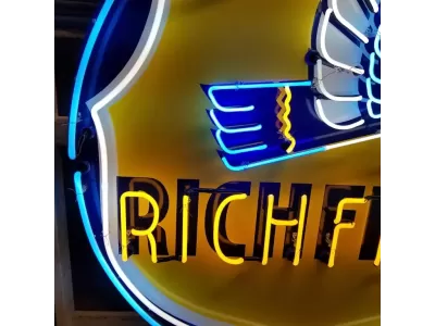 Original Richfield 60" Diameter Porcelain Neon Sign