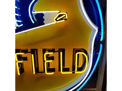 Original Richfield 60" Diameter Porcelain Neon Sign