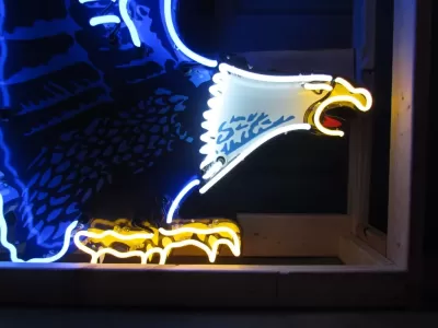 New Richfield Eagle Porcelain Neon Sign 54 IN W x 96 IN H (Right or Left Facing)