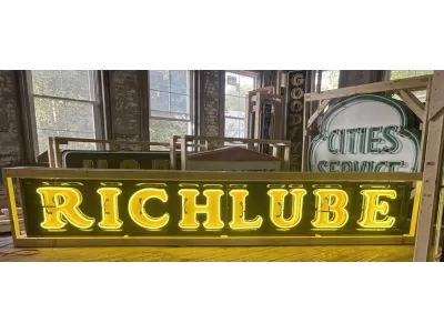 Richlube Porcelain Neon Sign 14 FT W x 24 IN H