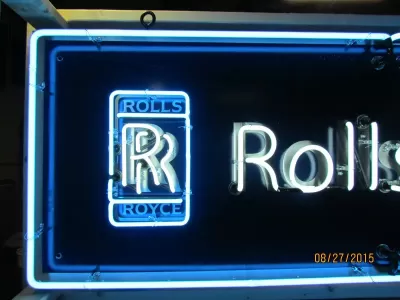 New Rolls Royce Porcelain Neon Sign 78"x27"