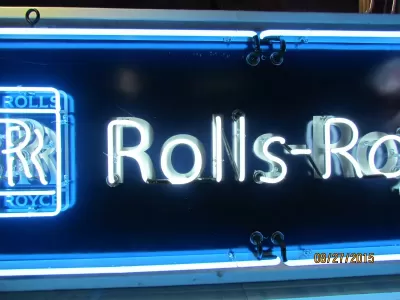 New Rolls Royce Porcelain Neon Sign 78"x27"