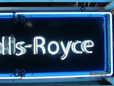 New Rolls Royce Porcelain Neon Sign 78"x27"