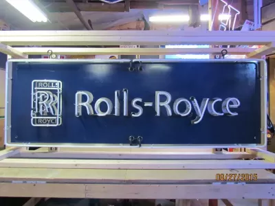 New Rolls Royce Porcelain Neon Sign 78"x27"