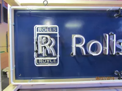 New Rolls Royce Porcelain Neon Sign 78"x27"