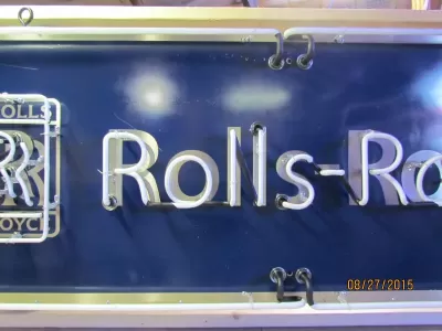 New Rolls Royce Porcelain Neon Sign 78"x27"