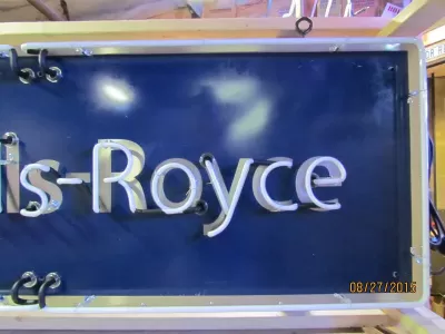 New Rolls Royce Porcelain Neon Sign 78"x27"