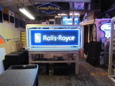 New Rolls Royce Porcelain Neon Sign 78"x27"