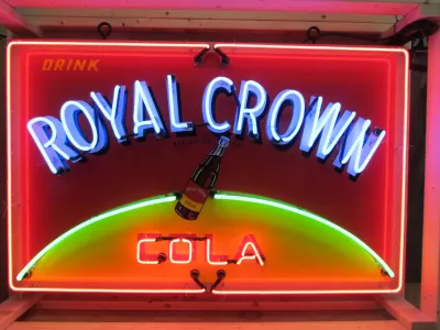 New Royal Crown Cola Porcelain Sign with Neon 58 IN W x 34 IN H 