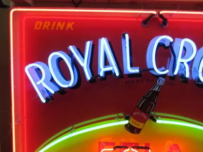 New Royal Crown Cola Porcelain Sign with Neon 58 IN W x 34 IN H 