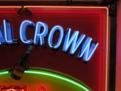 New Royal Crown Cola Porcelain Sign with Neon 58 IN W x 34 IN H 