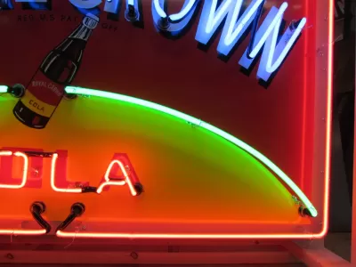 New Royal Crown Cola Porcelain Sign with Neon 58 IN W x 34 IN H 