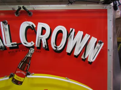 New Royal Crown Cola Porcelain Sign with Neon 58 IN W x 34 IN H 