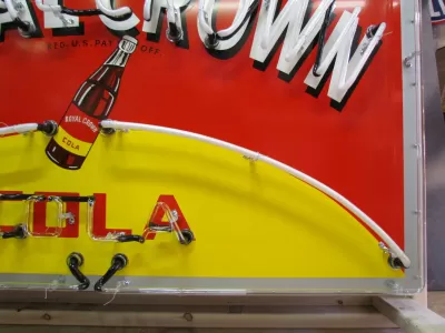 New Royal Crown Cola Porcelain Sign with Neon 58 IN W x 34 IN H 