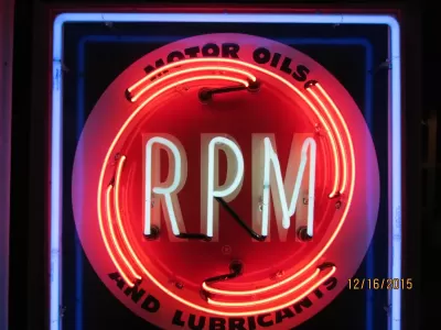 New RPM Motor Oils Porcelain Neon Sign 33"W x 56"H
