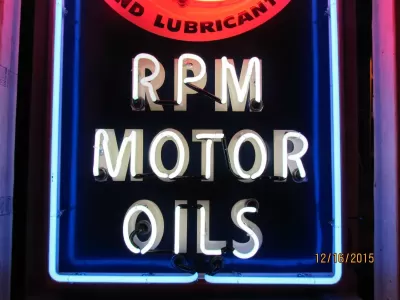 New RPM Motor Oils Porcelain Neon Sign 33"W x 56"H