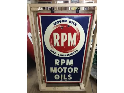 New RPM Motor Oils Porcelain Neon Sign 33"W x 56"H