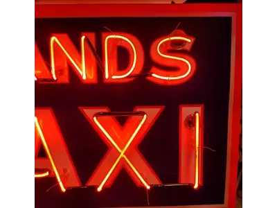 New SANDS TAXI Double-Sided Porcelain Neon Sign 36"W x 24"H - Neon Signs