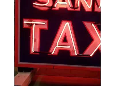 New SANDS TAXI Double-Sided Porcelain Neon Sign 36"W x 24"H - Neon Signs