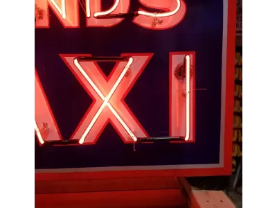 New SANDS TAXI Double-Sided Porcelain Neon Sign 36"W x 24"H - Neon Signs