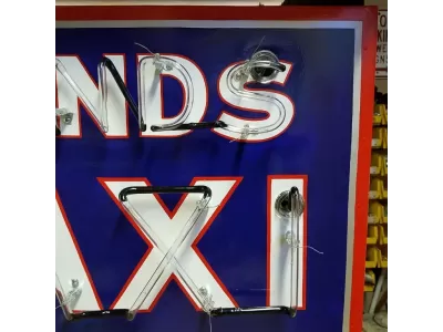 New SANDS TAXI Double-Sided Porcelain Neon Sign 36"W x 24"H - Neon Signs