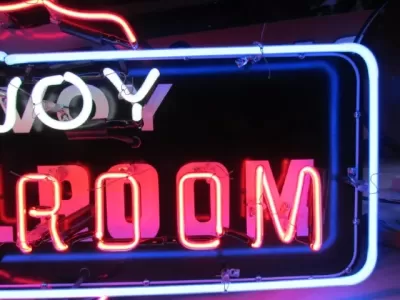 New SAVOY POOL ROOM Double-Sided Porcelain Neon Sign  36"W x 18"H