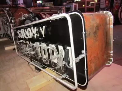 New SAVOY POOL ROOM Double-Sided Porcelain Neon Sign  36"W x 18"H