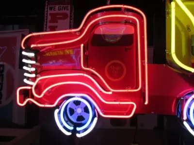 New Shell Tanker Painted Neon Sign 8 FT W x 28 IN H