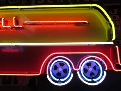 New Shell Tanker Painted Neon Sign 8 FT W x 28 IN H