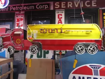 New Shell Tanker Painted Neon Sign 8 FT W x 28 IN H