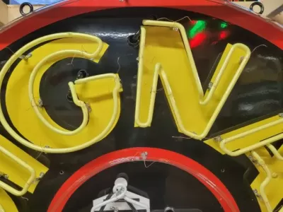 Original Signal Gas Porcelain Neon Animated Sign 72" Diameter