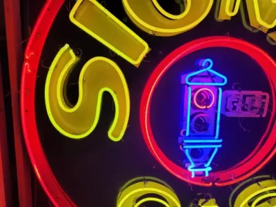 New Signal Gas Porcelain Neon Sign 72" Diameter