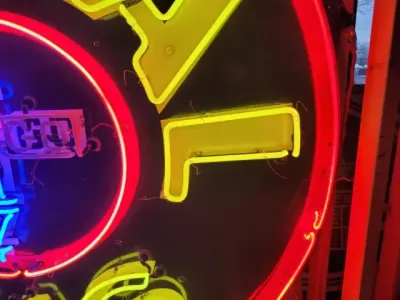 New Signal Gas Porcelain Neon Sign 72" Diameter