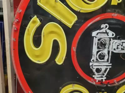 New Signal Gas Porcelain Neon Sign 72" Diameter