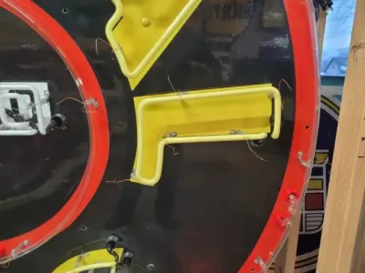 New Signal Gas Porcelain Neon Sign 72" Diameter