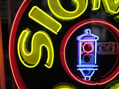 New Signal Gas Porcelain Neon Sign 72" Diameter