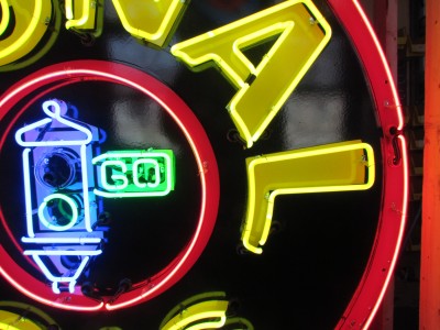 New Signal Gas Porcelain Neon Sign 72" Diameter