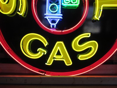 New Signal Gas Porcelain Neon Sign 72" Diameter