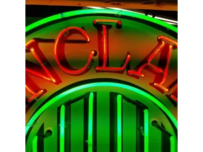 New Sinclair Gasoline Porcelain Neon Sign 42" Diameter