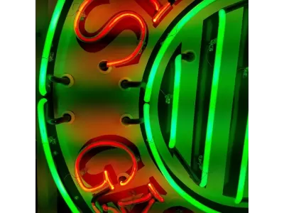 New Sinclair Gasoline Porcelain Neon Sign 42" Diameter