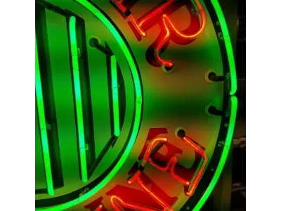 New Sinclair Gasoline Porcelain Neon Sign 42" Diameter