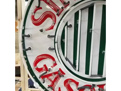 New Sinclair Gasoline Porcelain Neon Sign 42" Diameter
