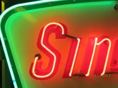 New Sinclair Dino Gasoline Porcelain Neon Sign  60"W x 42"H