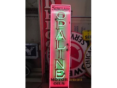 New Sinclair Opaline Motor Oil Vertical Porcelain Neon Sign 60"H x 15"W